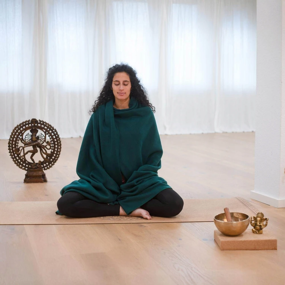 Bodhi Yoga Jogos antklodė, Bodhi, Asana, mėlyna, 140x200 cm