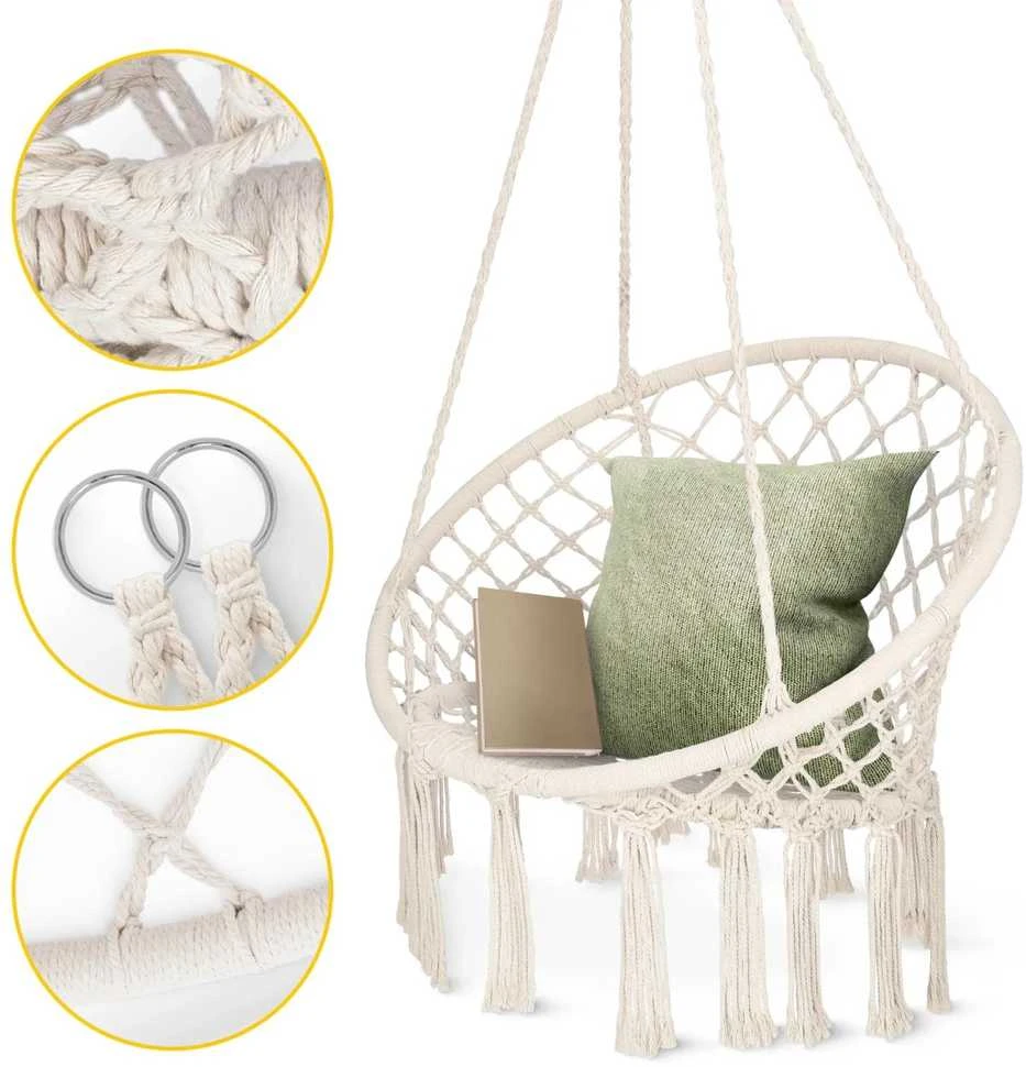 BOHO smėlio spalvos sodo sūpynės