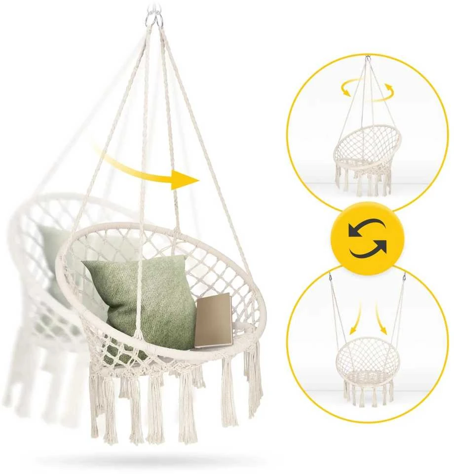 BOHO smėlio spalvos sodo sūpynės
