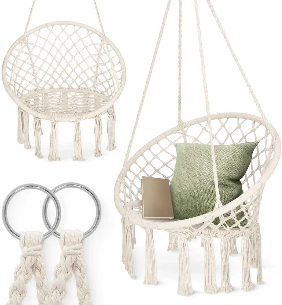 BOHO smėlio spalvos sodo sūpynės