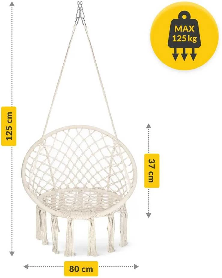 BOHO smėlio spalvos sodo sūpynės