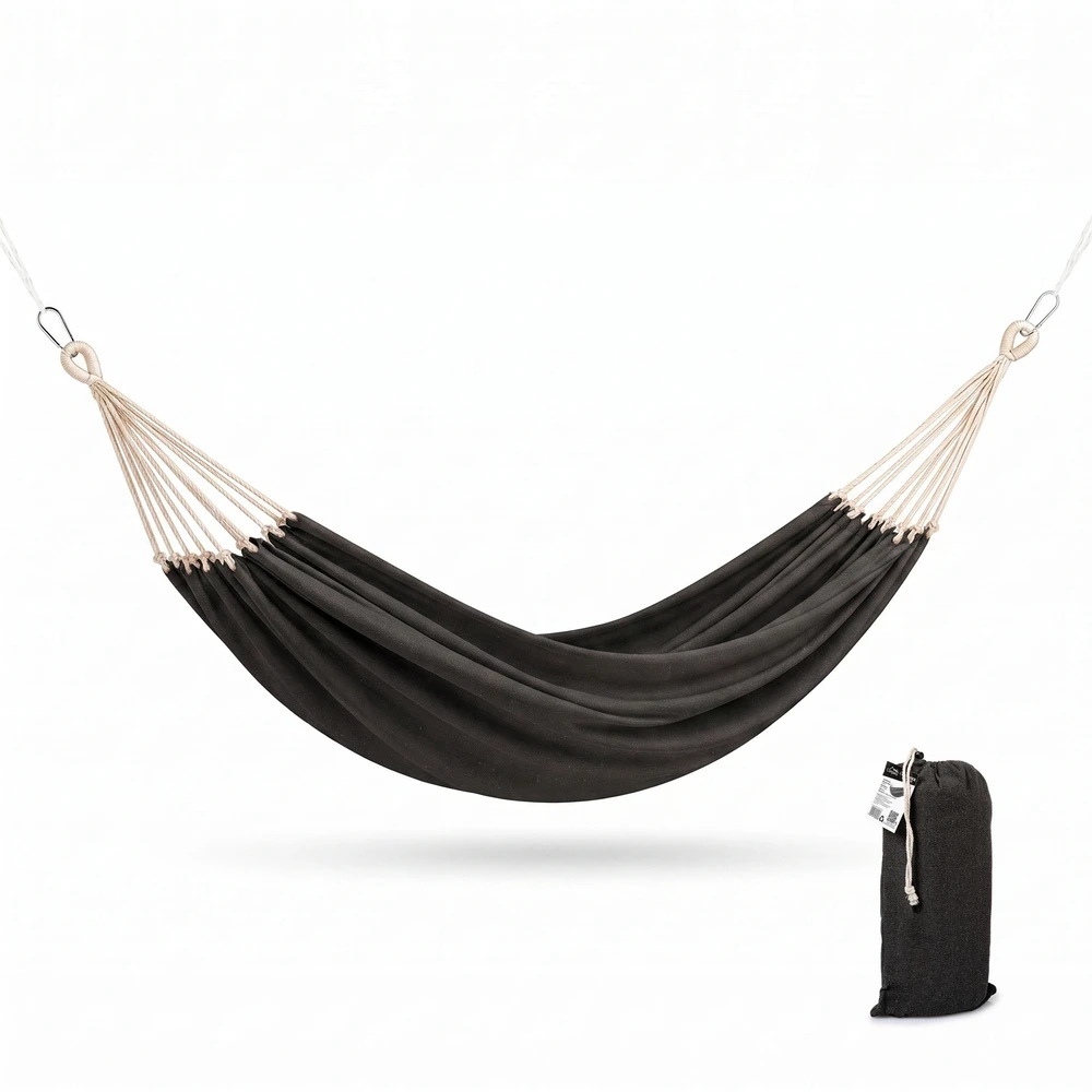 Boho turistinis sodo hamakas dviem žmonėms, 280 cm, pakabinamas krepšys, 240 kg