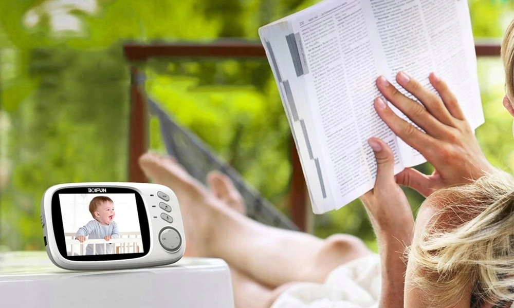Boifun Baby Monitorius 2 HD kamera 3,2 colio LCD tiesioginis naktinis režimas, belaidis