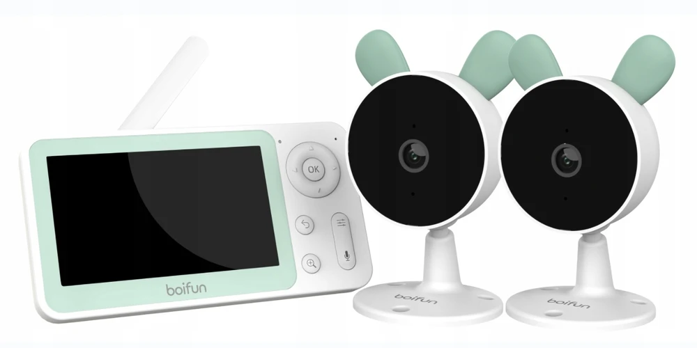 Boifun Baby Monitorius 2 LCD kameros 4,3 colio dvipusis ryšys 144 val. budėjimo režimas