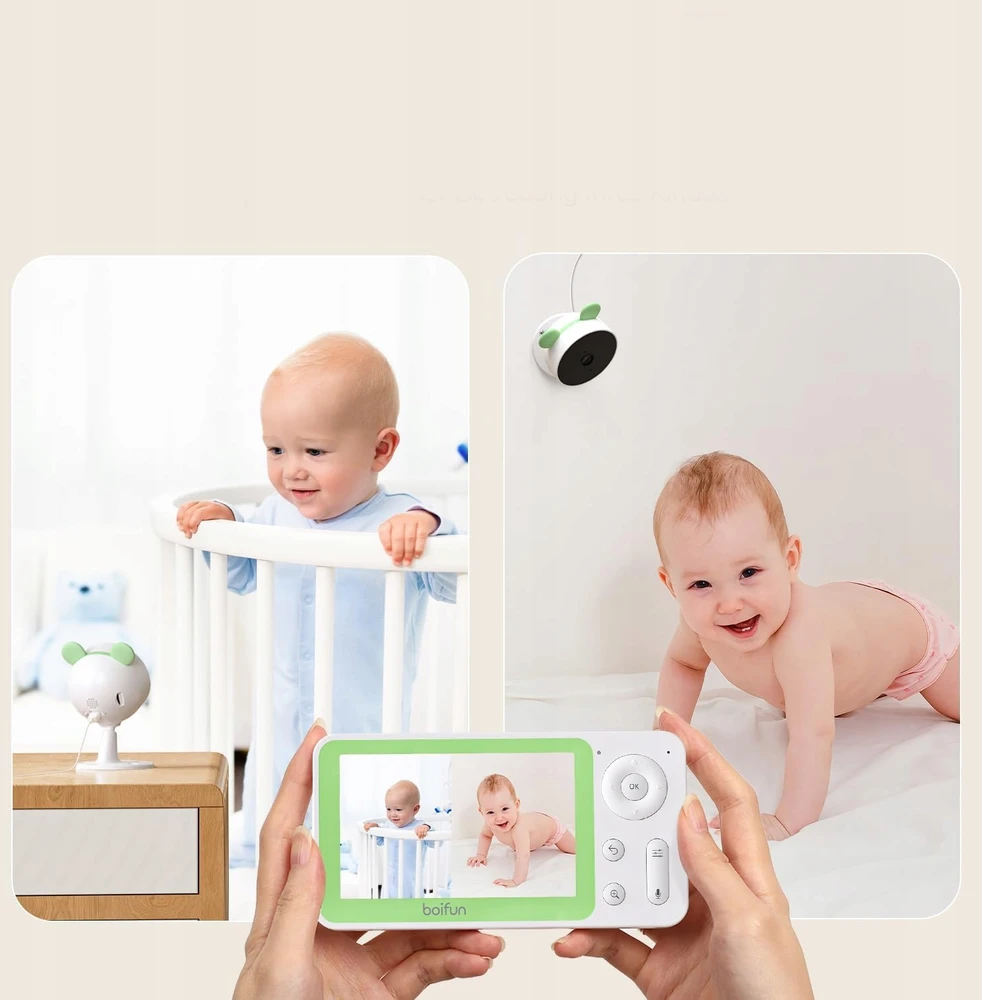 Boifun Baby Monitorius 2 LCD kameros 4,3 colio dvipusis ryšys 144 val. budėjimo režimas