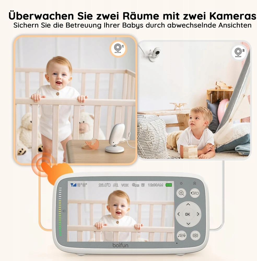 Boifun ELECTRONIC NANNY 2 LIVE LCD CAMERA NAKTINIS REŽIMAS LCD ekranas su MIKROFONU