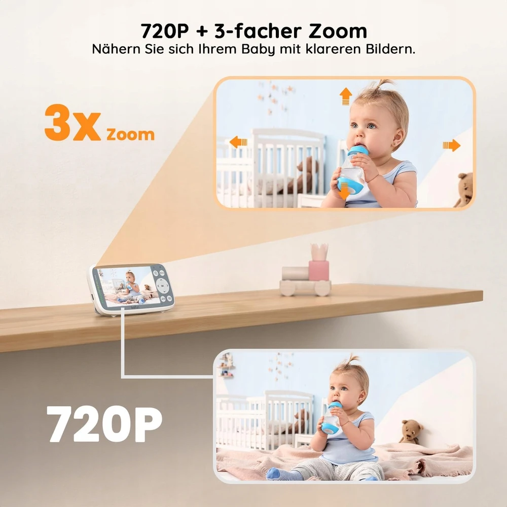 Boifun ELECTRONIC NANNY 2 LIVE LCD CAMERA NAKTINIS REŽIMAS LCD ekranas su MIKROFONU