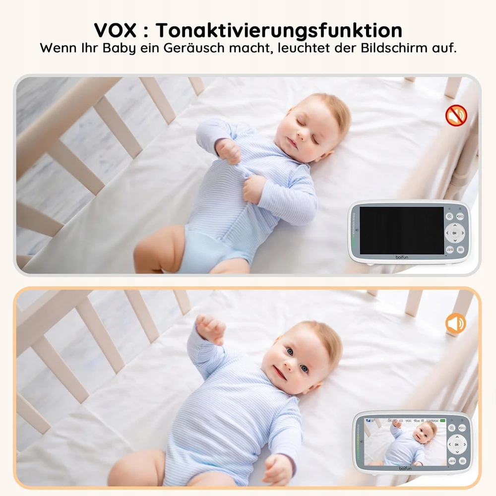 Boifun ELECTRONIC NANNY 2 LIVE LCD CAMERA NAKTINIS REŽIMAS LCD ekranas su MIKROFONU
