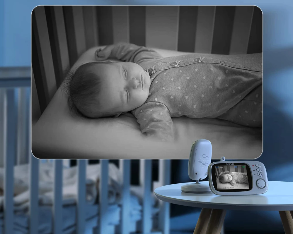 Boifun ELEKTRONINĖ NANNY LIVE CAMERA LCD 3,2" VB603 + SUKIMAS KREKLINIS