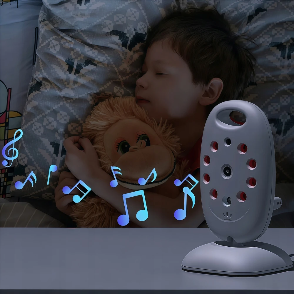 Boifun Elektroninis kūdikio monitorius su kamera ir naktiniu matymu, be WiFi, su segtukų laikikliu