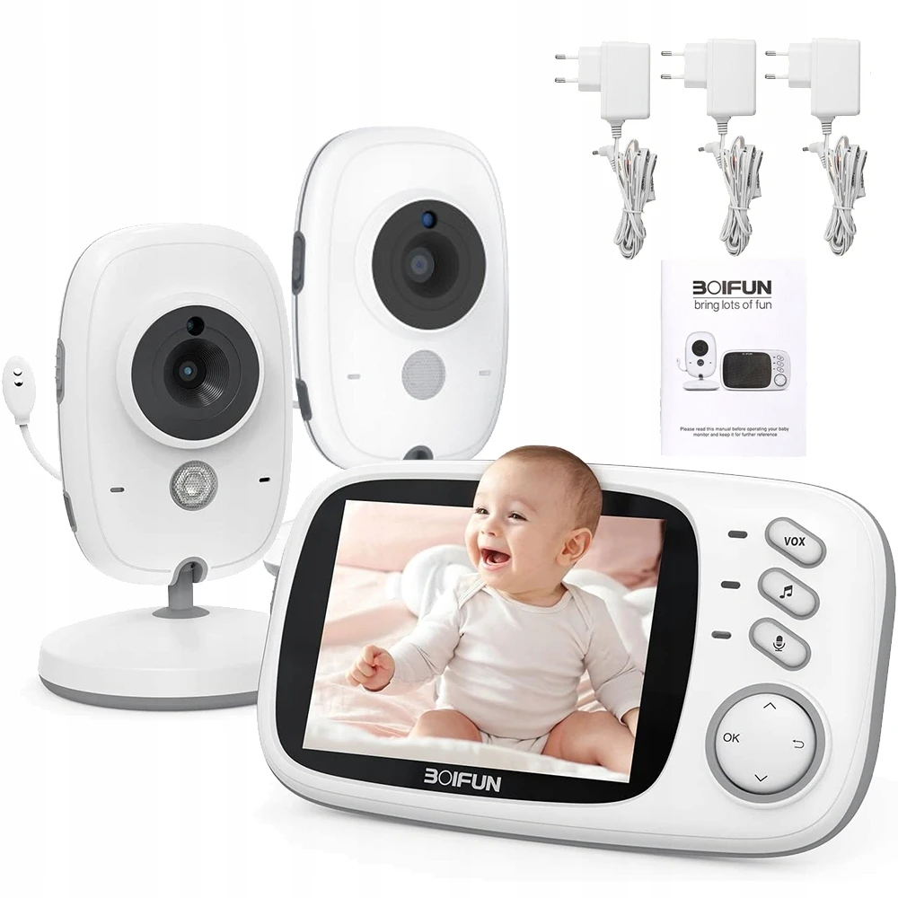 Boifun Mobili auklė 2 KAMERA NA ŻYWO LCD 3.2" dla mamy, dla osób starszych