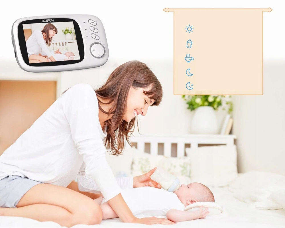Boifun Mobili auklė 2 KAMERA NA ŻYWO LCD 3.2" dla mamy, dla osób starszych