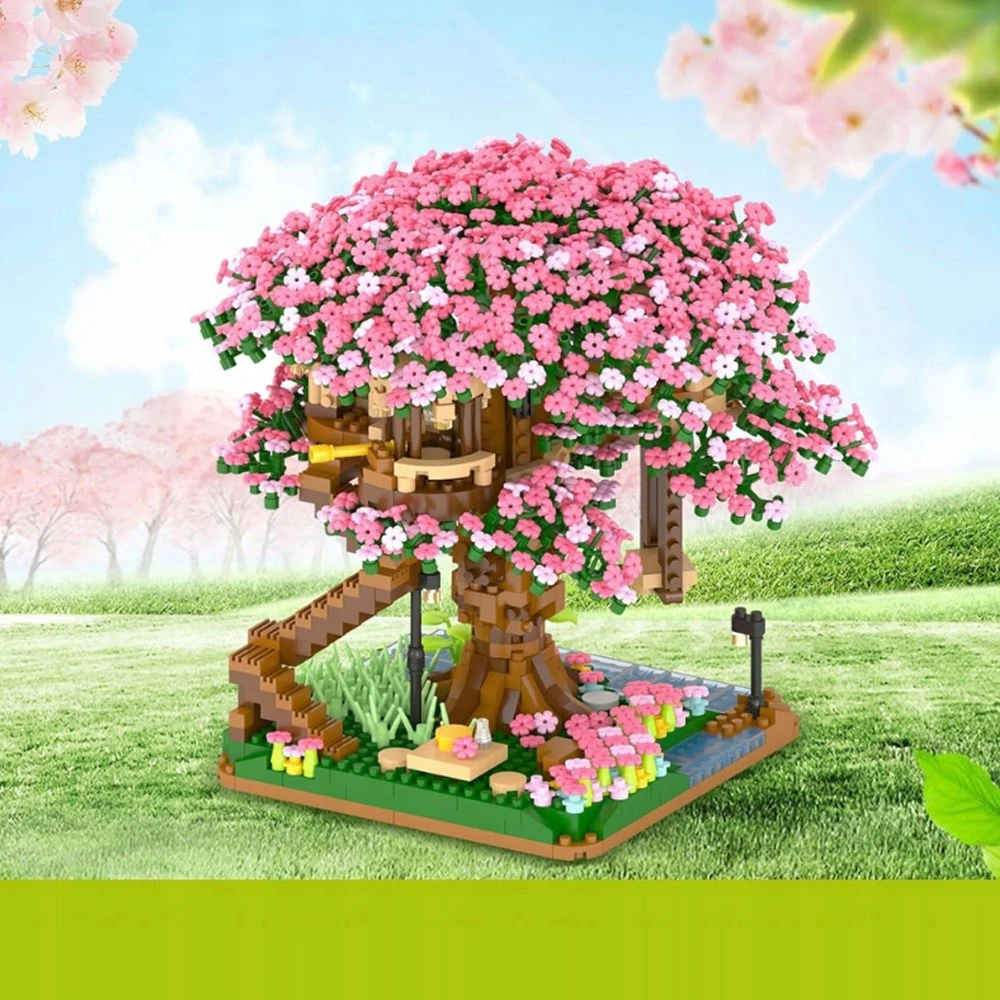 BONSAI MEDŽIO KALULŲ RINKINYS, KONSTRUKCINIŲ KLUKULIŲ GĖLIŲ KLUKULIŲ RINKINYS