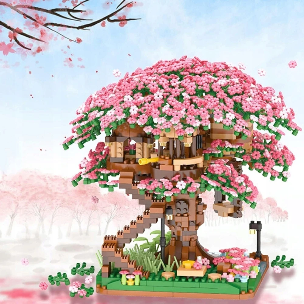 BONSAI MEDŽIO KALULŲ RINKINYS, KONSTRUKCINIŲ KLUKULIŲ GĖLIŲ KLUKULIŲ RINKINYS