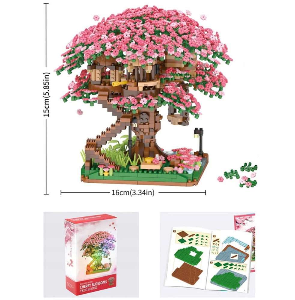 BONSAI MEDŽIO KALULŲ RINKINYS, KONSTRUKCINIŲ KLUKULIŲ GĖLIŲ KLUKULIŲ RINKINYS