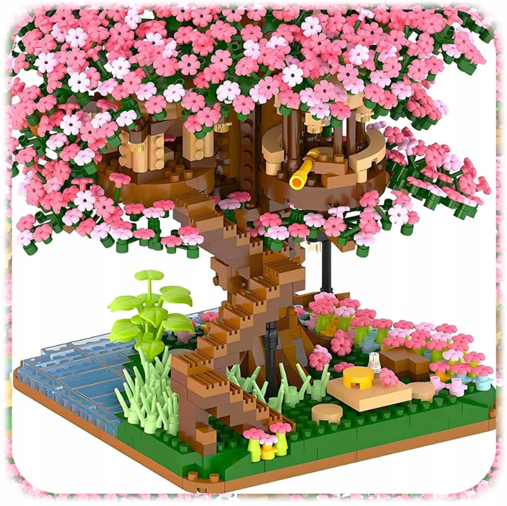 BONSAI MEDŽIO KALULŲ RINKINYS, KONSTRUKCINIŲ KLUKULIŲ GĖLIŲ KLUKULIŲ RINKINYS