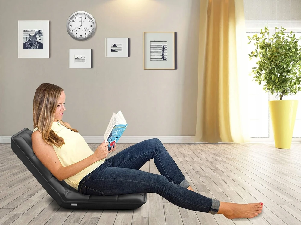 bonVIVO Easy Comfort sulankstoma, reguliuojama grindų kėdė, juoda