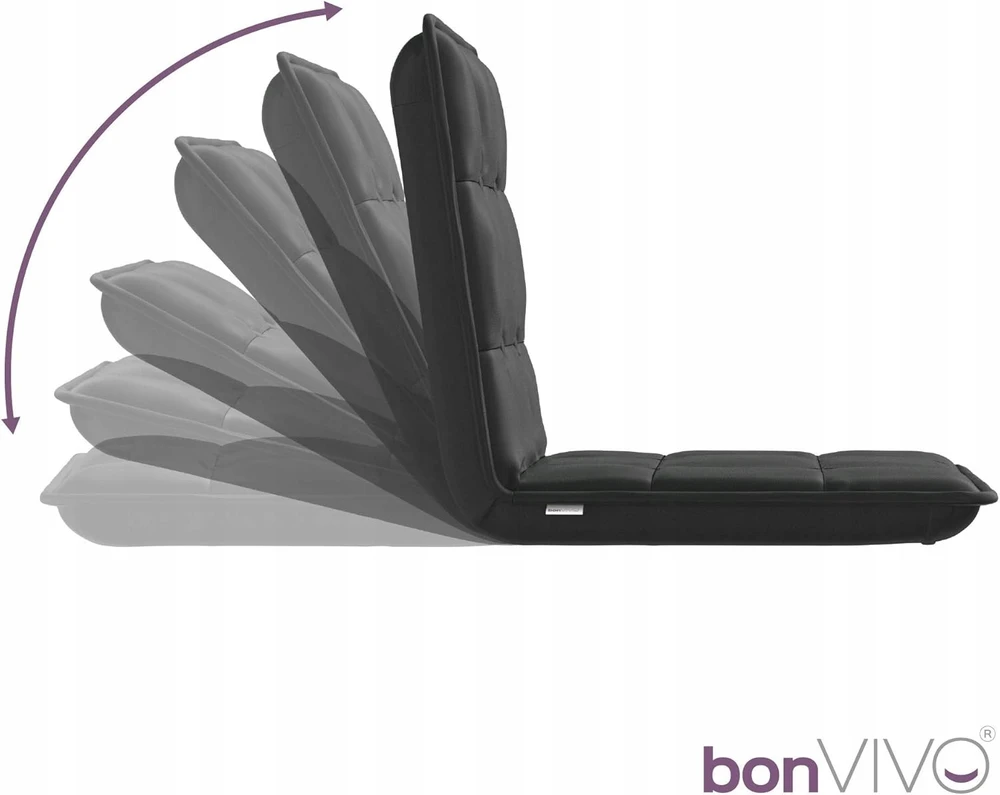 bonVIVO Easy Comfort sulankstoma, reguliuojama grindų kėdė, juoda