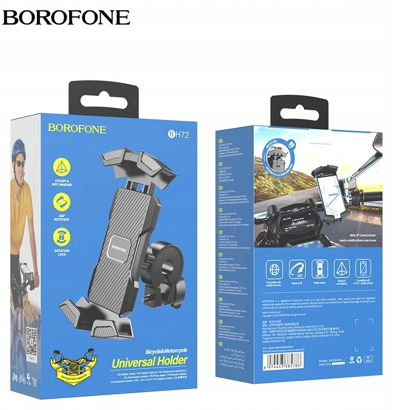 None Telefono laikiklis dviračiui, motociklui Borofone BH72 Airfly juodas