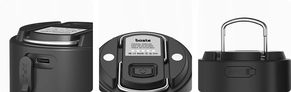 BOSTE LED CAMPING LAMP TOURIST POWERBANK BELAIDAS USB KIŠKLAS