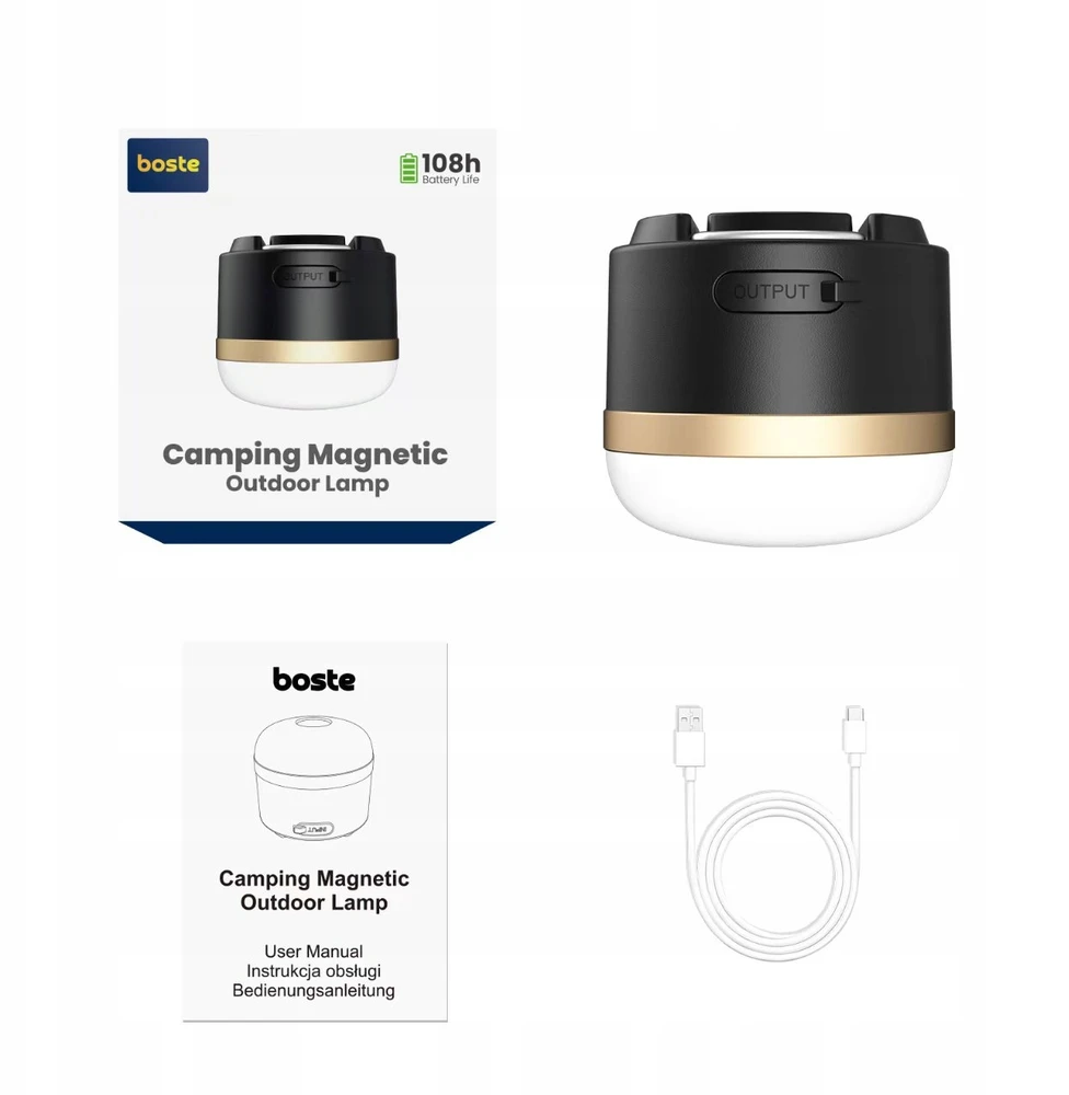 BOSTE LED CAMPING LAMP TOURIST POWERBANK BELAIDAS USB KIŠKLAS