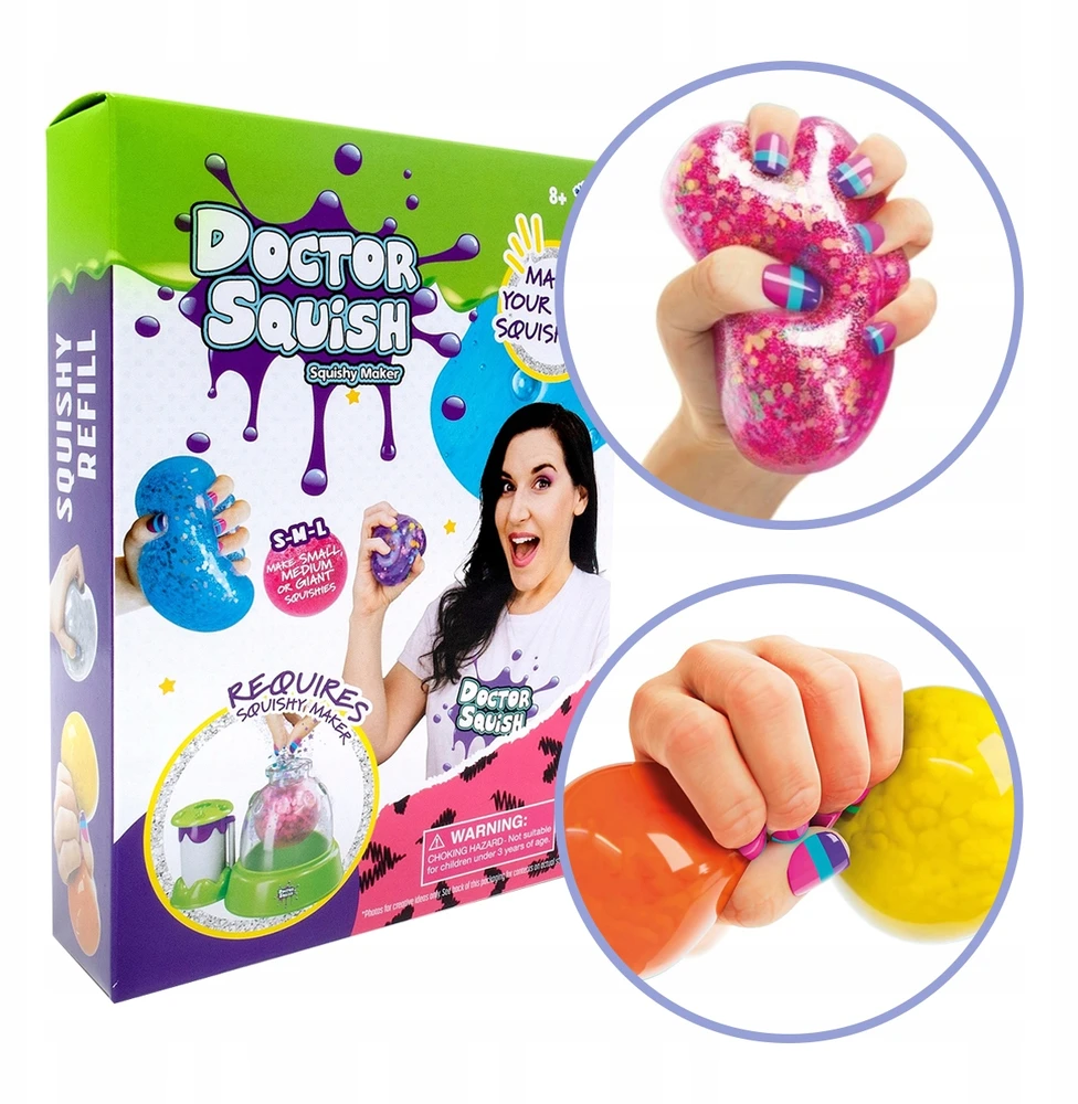 Doctor Squish - minkštų balionų pakuotės papildymas V2, 10 balionų + segtukai (107401)