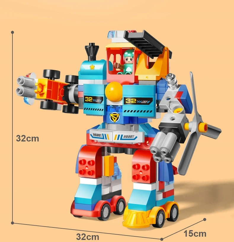 Gigo Bounn 7in1 KONSTRUKCINIAI BLAKAI STATYTI ROBOTAMS, STATYBINĖMS TRANSPORTO PRIEMONĖMS, 172 ELEMENTAI.