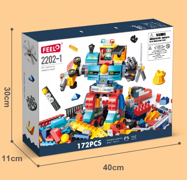 Gigo Bounn 7in1 KONSTRUKCINIAI BLAKAI STATYTI ROBOTAMS, STATYBINĖMS TRANSPORTO PRIEMONĖMS, 172 ELEMENTAI.