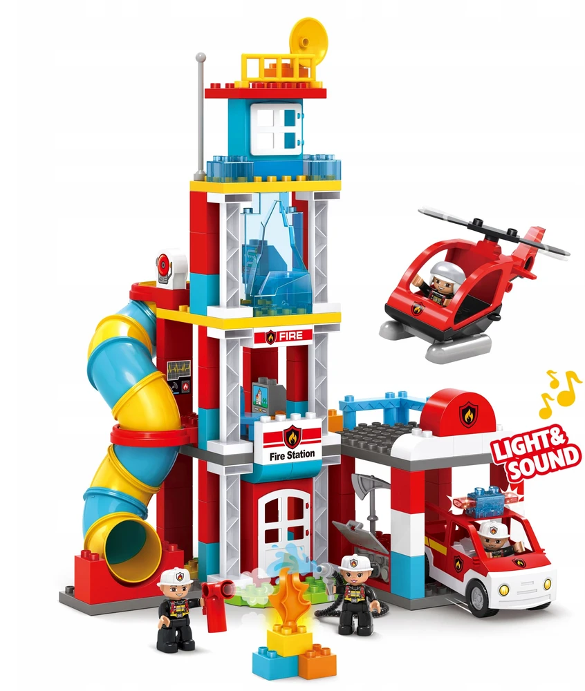 Bounn DIDELIŲ KONSTRUKCINIŲ BLOKŲ SET FIRE BRAND CITY 128 EL VAIKAMS 3 METŲ+