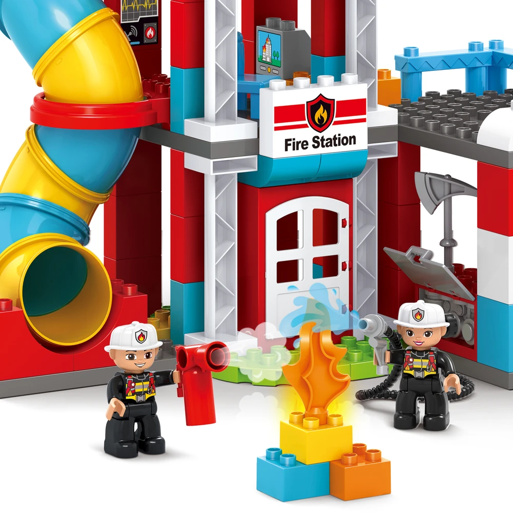 Bounn DIDELIŲ KONSTRUKCINIŲ BLOKŲ SET FIRE BRAND CITY 128 EL VAIKAMS 3 METŲ+