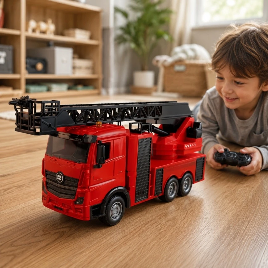 Bounn HUINA R/C FIRE TRUCK ŠAUDYMAS VANDENS NUOTOLIUOJU VALDOMAS GAISRINĖS DALYS 6+