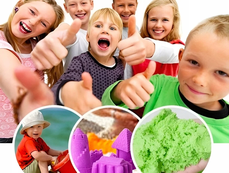 Bounn KINETINIS MAGIŠKAS SMĖLIŲ 3KG SMĖLIŲ DĖŽĖS UGDYMAS JUTIMO DĖŽĖ