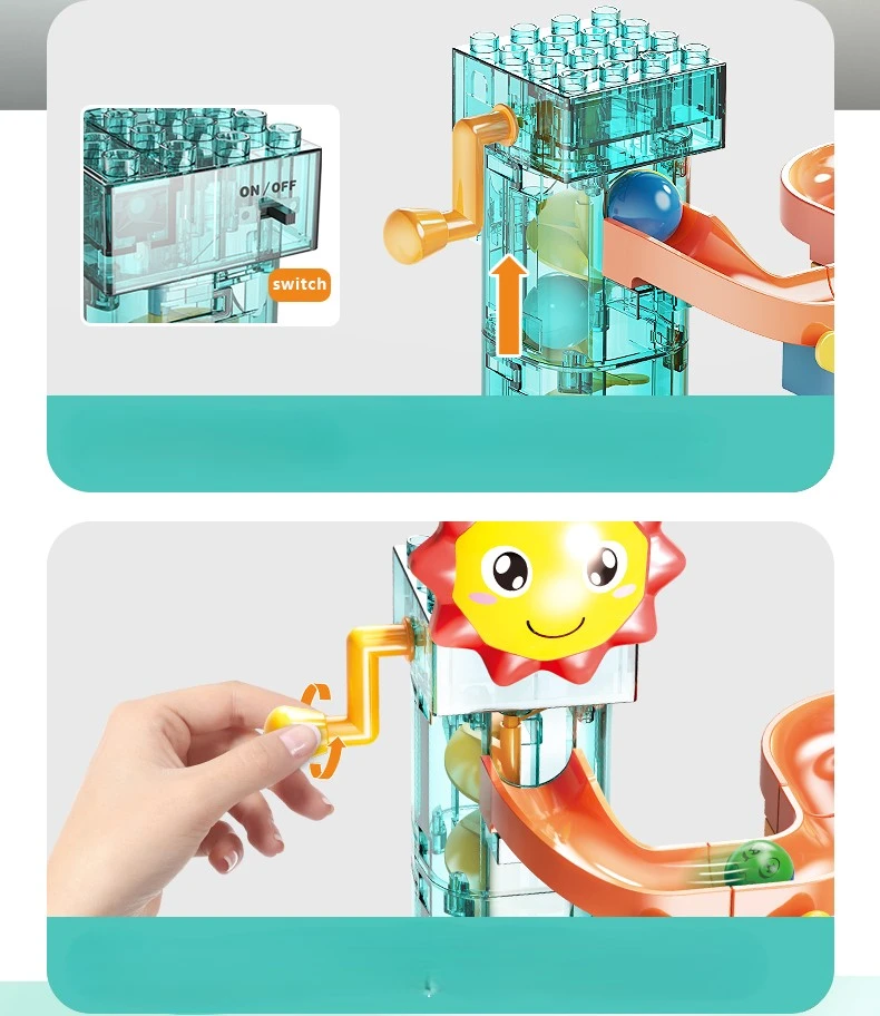 Lean Toys Bounn Klocki Konstrukcyjne Edukacyjne Tor Kulkowy Kulodrom Labirynt Led 330 el.3+