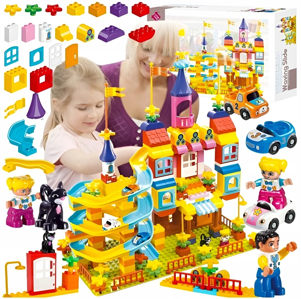 Lean Toys Bounn KONSTRUKCIJOS BLOKAI GERIAUSIA DOVANA VAIKUI DIDELIS KEKO RINKINYS 209 Vnt.