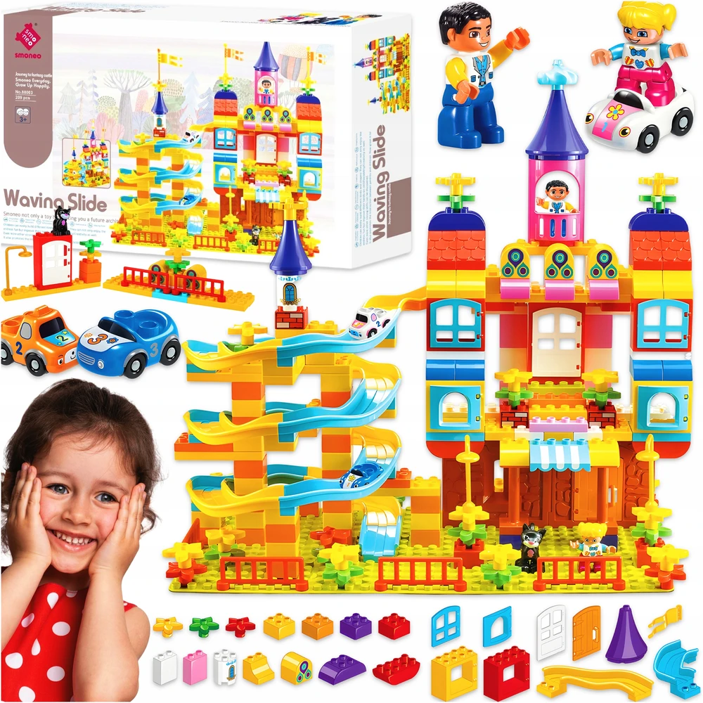 Lean Toys Bounn KONSTRUKCIJOS BLOKAI GERIAUSIA DOVANA VAIKUI DIDELIS KEKO RINKINYS 209 Vnt.