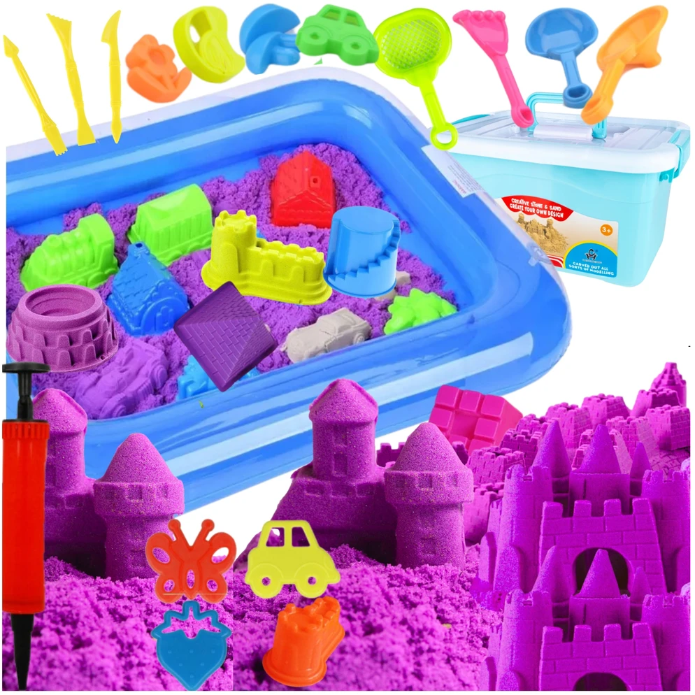 Lean Toys Bounn PIASEK KINETYCZNY MAGICZNY 3KG PIASKOLINA EDUKACJA SENSORYCZNY PIASKOWNICA