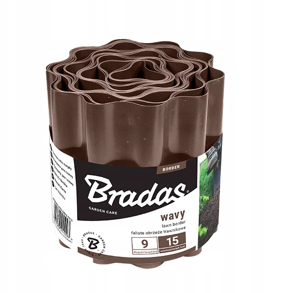 BRADAS banguotas vejos apvadas rudas 9m x 15cm