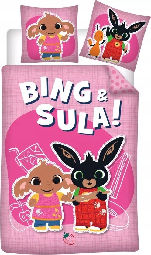Brandmac Bing 9201 Medvilninė patalynė 100x135cm rožinė SULA PANDO BING BUNNY