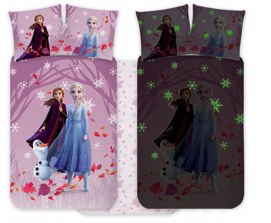 Brandmac Kūdikių patalynė švyti tamsoje 100x135 + 40x60 Frozen Elsa ir Anna