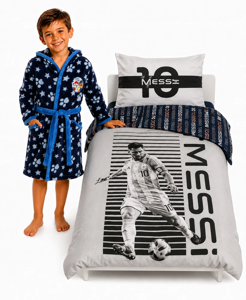Brandmac Lionel Messi patalynė 140x200 medvilnė + pagalvės užvalkalas 70x90 Inter Majamio ventiliatorius