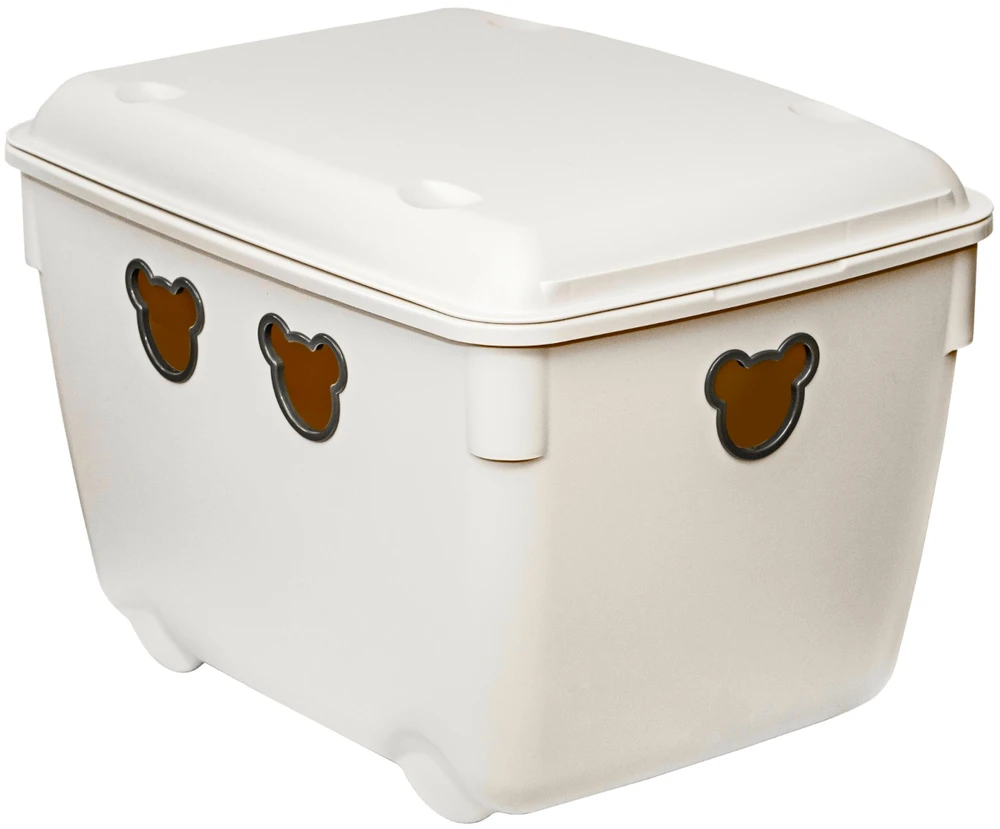 Žaislų dėžė BranQ Bear 40L, antikinė balta