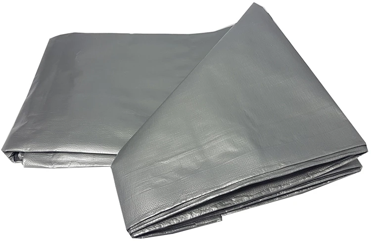 Brezentas 120 g sidabro spalvos storas, tvirtas 2x2, atsparus šalčiui, atsparus vandeniui, UV+++