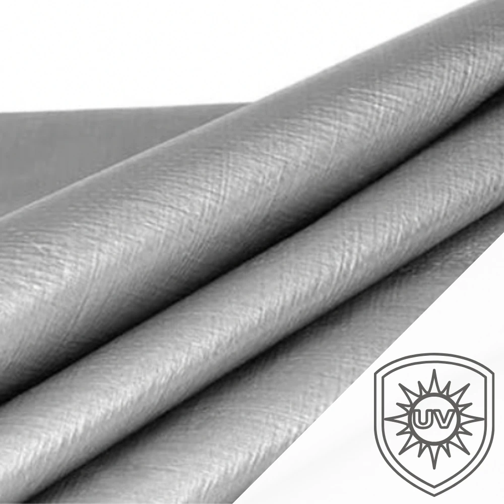 Brezentas 4x8 STORAS sidabrinė/juoda 260 g atsparus šalčiui, atsparus vandeniui, UV+++