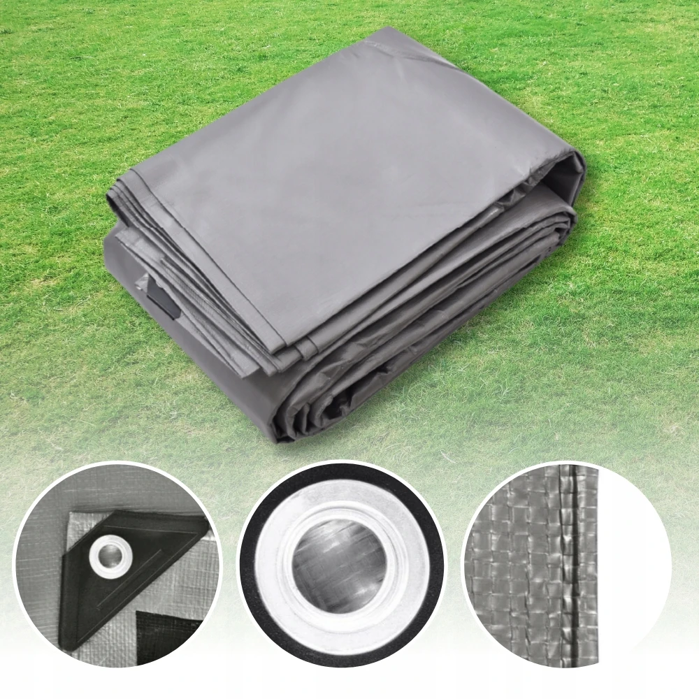 Brezentas 6x12 STORAS sidabrinė/juoda 260 g atsparus šalčiui, atsparus vandeniui, UV+++