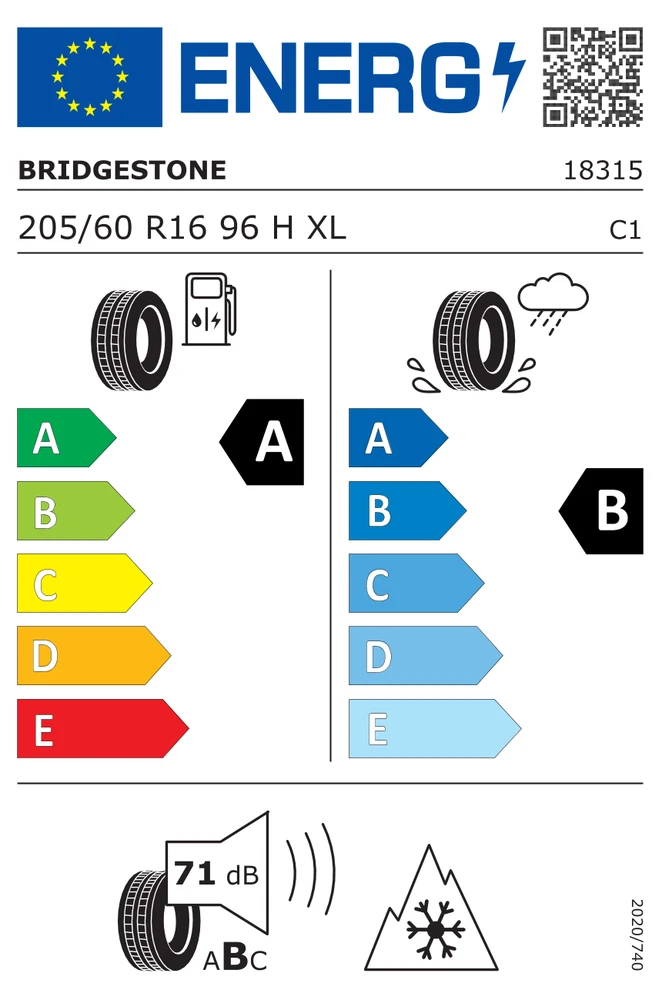 Bridgestone 205/60R16 WEATHER CONTROL A005 96H XL