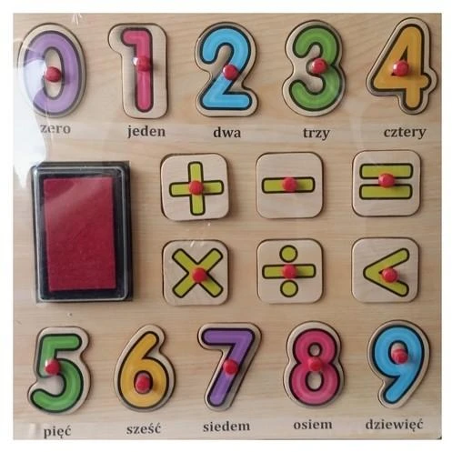 Brimarex Medinė dėlionė su smeigtukais - skaičiai Playme