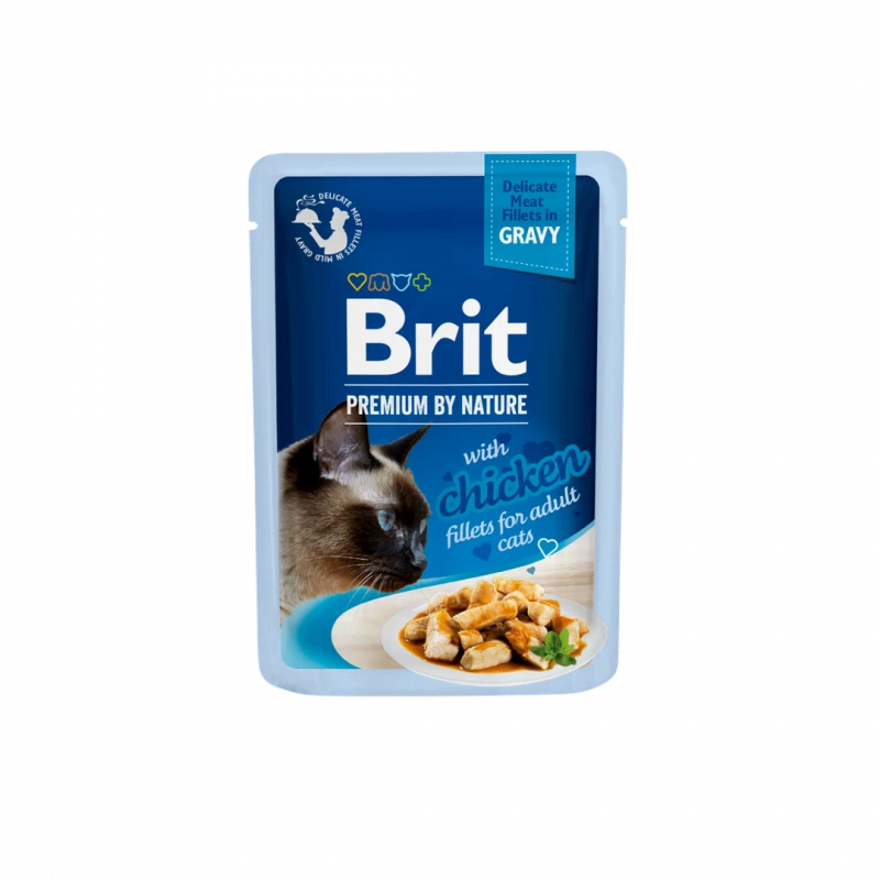 Konservai katėms su vištienos file 85 g Brit Premium