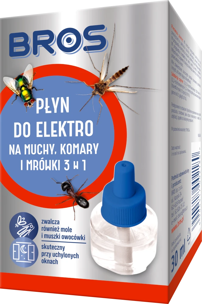 BROS ELEKTROLOGINĖ MUSIŲ, UODŲ IR SKRUZDĖLIŲ PAKEITIMO PRIEMONĖ 3IN1