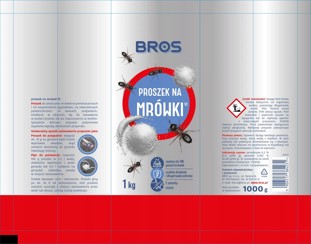 Bros milteliai nuo skruzdėlių, 1kg