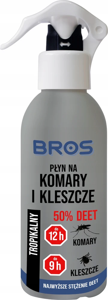 Bros, Skalavimas nuo uodų ir erkių 50% DEET, 130 ml